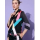 Generic Women's Satin Colour Block Long Sleeves Co-Ord Set (Multicolor)