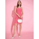 Generic Women's Polyester Lycra Solid Shoulder Straps Dress (Pink) Generic Women's Polyester Lycra Solid Shoulder Straps Dress (Pink)