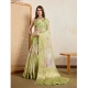 Generic Women's Viscose Printed Saree With Unstitched Blouse 5.5Mtr (Light Green)
