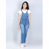 Generic Girl's Denim Solid Buttoned Dungaree (Blue) Generic Girl's Denim Solid Buttoned Dungaree (Blue)