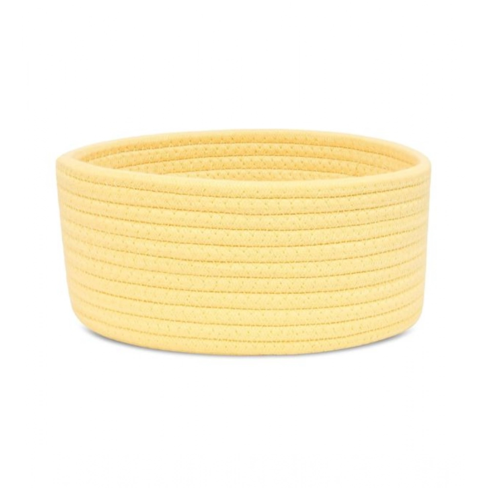 Generic Cotton 8x3 Inch Round 1 Pcs Bedside Organizer With Out Lid (Yellow)