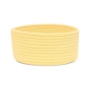 Generic Cotton 8x3 Inch Round 1 Pcs Bedside Organizer With Out Lid (Yellow)