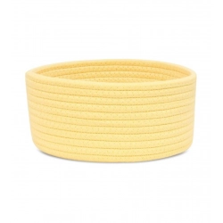 Generic Cotton 8x3 Inch Round 1 Pcs Bedside Organizer With Out Lid (Yellow)