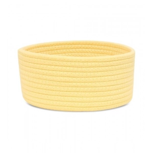 Generic Cotton 8x3 Inch Round 1 Pcs Bedside Organizer With Out Lid (Yellow)