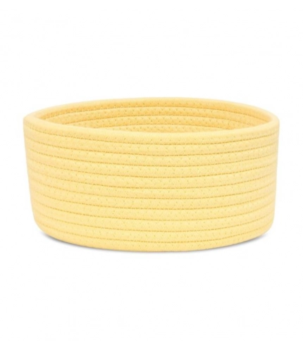 Generic Cotton 8x3 Inch Round 1 Pcs Bedside Organizer With Out Lid (Yellow)