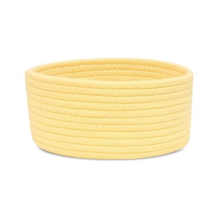Generic Cotton 8x3 Inch Round 1 Pcs Bedside Organizer With Out Lid (Yellow)