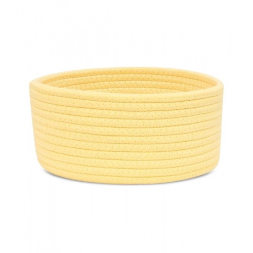 Generic Cotton 8x3 Inch Round 1 Pcs Bedside Organizer With Out Lid (Yellow)