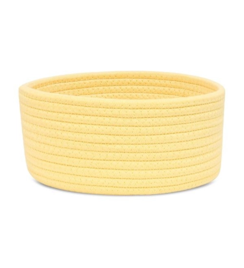 Generic Cotton 8x3 Inch Round 1 Pcs Bedside Organizer With Out Lid (Yellow)