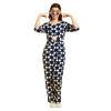 Generic Girl's Cotton Polka 3-4th Sleeve Jumpsuit (Multicolor)