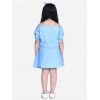 Generic Girl's Denim Solid Cold Shoulder Top and Skirt Set (Light Blue) Generic Girl's Denim Solid Cold Shoulder Top and Skirt Set (Light Blue)