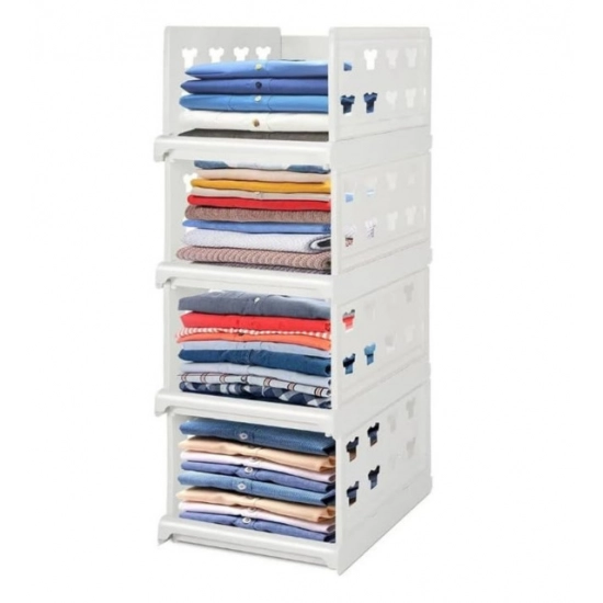 Generic Pack of 1 Plastic Foldable Stackable Storage Organizer (White) Generic Pack of 1 Plastic Foldable Stackable Storage Organizer (White)
