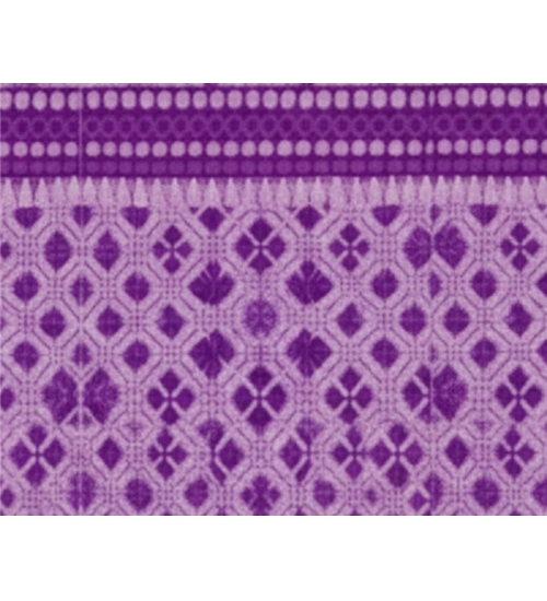 Generic Fleece Geometric Double Polar Warm Bedsheet with 2 Pillow Cover (Purple)