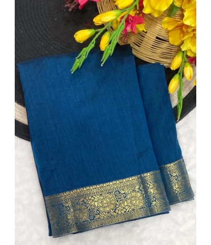 Generic Women's Vichitra Silk Printed Saree With Unstitched Blouse 5.5Mtr (Rama)