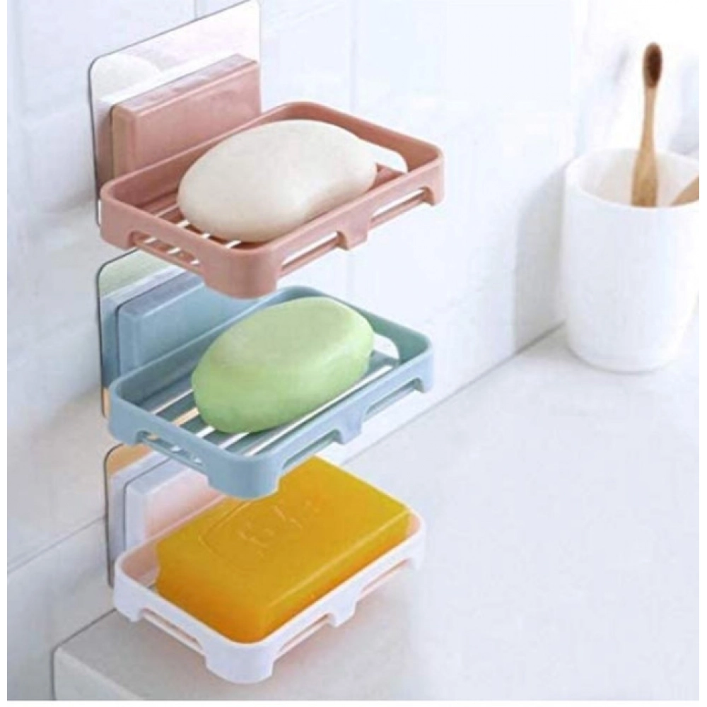 Generic Pack of 5_Magic Sticker Soap Holder – Wall-Mount Soap Organizers (Color: Assorted )