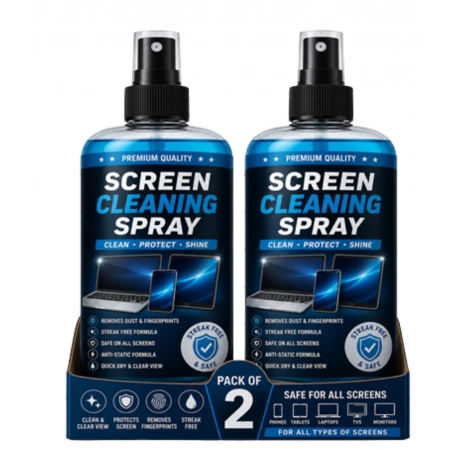 Generic Pack of 2 Screen Cleaning Liquid Spray Bottles 100 ML Generic Pack of 2 Screen Cleaning Liquid Spray Bottles 100 ML