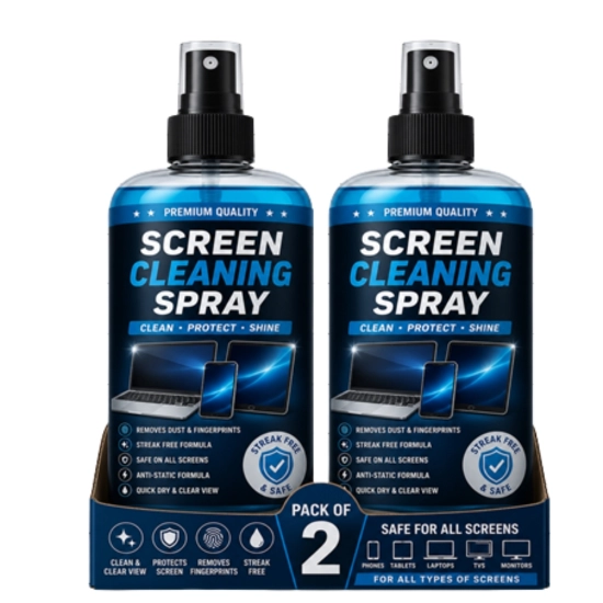 Generic Pack of 2 Screen Cleaning Liquid Spray Bottles 100 ML Generic Pack of 2 Screen Cleaning Liquid Spray Bottles 100 ML