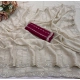 Generic Women's Star Georgette Embroidered Saree With Unstitched Blouse 5.5Mtr (Beige)