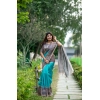 Generic Women's Faux_Tussar Geometric_Print Saree With Unstitched Blouse 5.5Mtr (Rama_Green)