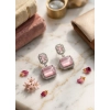 Generic Women's Brass Silver Plated Drop Earrings (Pink) Generic Women's Brass Silver Plated Drop Earrings (Pink)