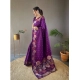 Generic Women's Soft Litchi Silk Jacquard Work Saree With Unstitched Blouse 5.5Mtr (Purple) Generic Women's Soft Litchi Silk Jacquard Work Saree With Unstitched Blouse 5.5Mtr (Purple)