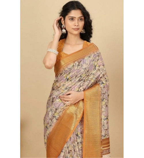 Generic Women's Cotton Silk Floral Printed Saree With Unstitched Blouse 5.5Mtr (Lavender) Generic Women's Cotton Silk Floral Printed Saree With Unstitched Blouse 5.5Mtr (Lavender)