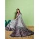 Generic Women's Silk Blend Printed Saree With Unstitched Blouse 5.5Mtr (Grey)