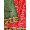 Generic Women's Patola Silk Meena And Zari Woven Saree With Unstitched Blouse 5.5Mtr (Red)
