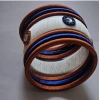 Generic Women's Plastic Silk Thread Bangles (White-Brown-Blue, Size: 2.8) Generic Women's Plastic Silk Thread Bangles (White-Brown-Blue, Size: 2.8)