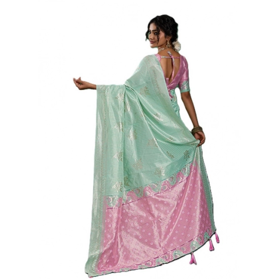 Generic Women's Linen Cotton Printed Saree With Unstitched Blouse 5.5Mtr (Sea Green) Generic Women's Linen Cotton Printed Saree With Unstitched Blouse 5.5Mtr (Sea Green)