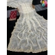 Generic Women's Slik Embellished Saree With Unstitched Blouse 5.5Mtr (White)
