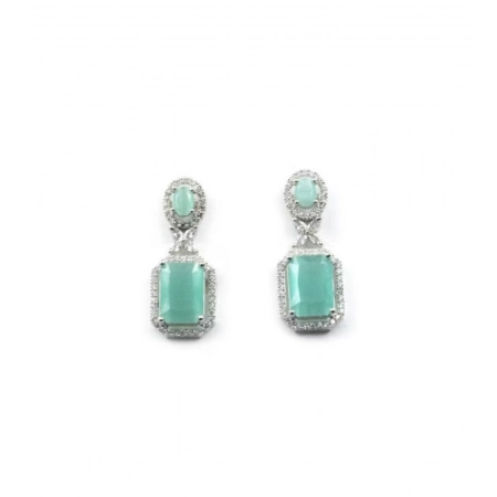 Generic Women's Brass Silver Plated Drop Earrings (Turquoise) Generic Women's Brass Silver Plated Drop Earrings (Turquoise)