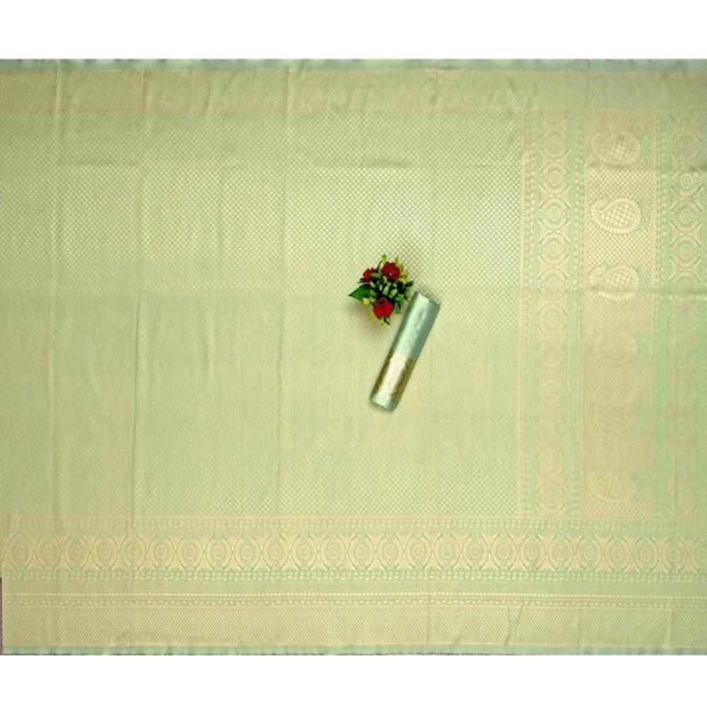 Generic Women's Soft Litchi Silk Jacquard Work Saree With Unstitched Blouse 5.5Mtr (Pista Green) Generic Women's Soft Litchi Silk Jacquard Work Saree With Unstitched Blouse 5.5Mtr (Pista Green)