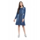 Generic Women's Denim Washed Regular Sleeves Dress (Blue) Generic Women's Denim Washed Regular Sleeves Dress (Blue)