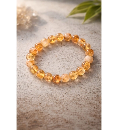 Generic Natural Crystal 8mm Citrine Bracelet (Musterd Yellow) Generic Natural Crystal 8mm Citrine Bracelet (Musterd Yellow)