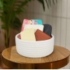 Generic Cotton 8x3 Inch Round 1 Pcs Bedside Organizer With Out Lid (White)