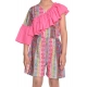 Generic Girl's Cotton &amp; Polyester Printed 3/4th Sleeves Dress (Pink)