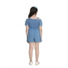 Generic Girl's Rayon Solid Sleeveless Jumpsuit (Blue)