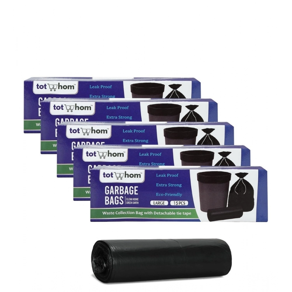 Generic Pack of 5 Biodegradeable Vegetable-Paper 25 x 30 Inches Garbage Bag (Black)