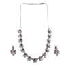 Generic Women's Brass Silver Plated Necklace set (Red) Generic Women's Brass Silver Plated Necklace set (Red)