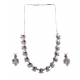 Generic Women's Brass Silver Plated Necklace set (Red) Generic Women's Brass Silver Plated Necklace set (Red)