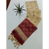 Generic Women's Raw Silk Ikkat Saree With Unstitched Blouse 5.5Mtr (Beige)
