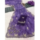 Generic Women's Star Georgette Embellished Saree With Unstitched Blouse 5.5Mtr (Lavender)