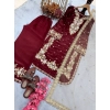 Generic Women's Silk Embroidered 3/4th Sleeve Round Kurti With Palazzo Pant and Dupatta Set (Maroon) Generic Women's Silk Embroidered 3/4th Sleeve Round Kurti With Palazzo Pant and Dupatta Set (Maroon)