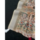 Women's Linen Cotton  Printed Saree With Unstitched Blouse 5.5Mtr (Cream)