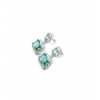 Generic Women's Brass Silver Plated Drop Earrings (Green) Generic Women's Brass Silver Plated Drop Earrings (Green)