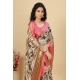 Generic Women's Cotton Silk Floral Printed Saree With Unstitched Blouse 5.5Mtr (Black)