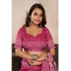 Generic Women's Linen Cotton Printed Ready To Wear Saree With Unstitched Blouse 5.5 Mtr (Pink)