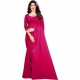 Generic Women's Georgette Solid Saree With Unstitched Blouse 5.5Mtr (Pink)