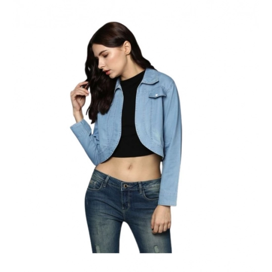 Generic Women's Denim Solid 3-4th Sleeves Shrug (Blue) Generic Women's Denim Solid 3-4th Sleeves Shrug (Blue)