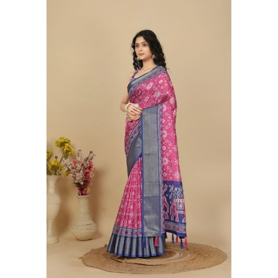 Generic Women's Cotton Silk Printed Saree With Unstitched Blouse 5.5Mtr (Pink) Generic Women's Cotton Silk Printed Saree With Unstitched Blouse 5.5Mtr (Pink)